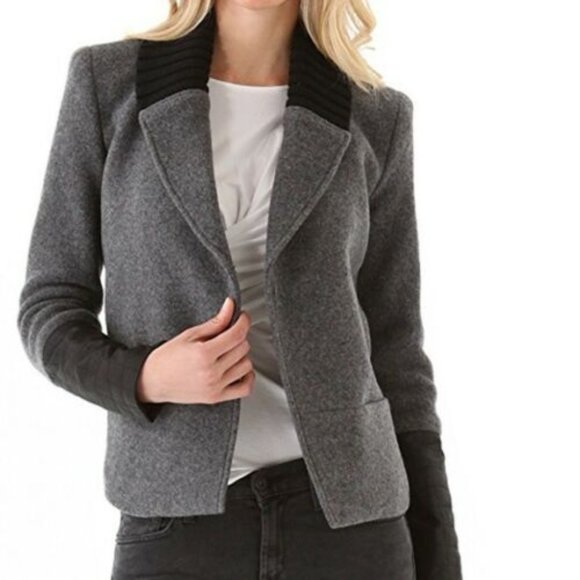 Theory Jackets & Blazers - Theory The Ponette Jacket Charcoal Gray HW9186
